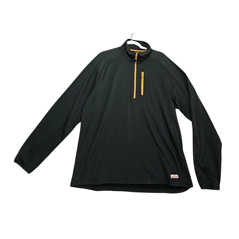 Orvis Pullover Jacket Mens XL. 1/4 Zip Horseshoe Hills Grid Fleece Green Pockets